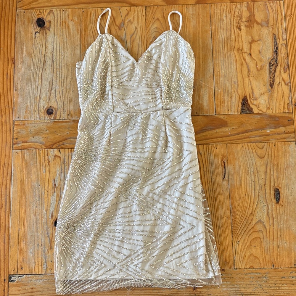 Windsor Cream Sequin Mini Dress